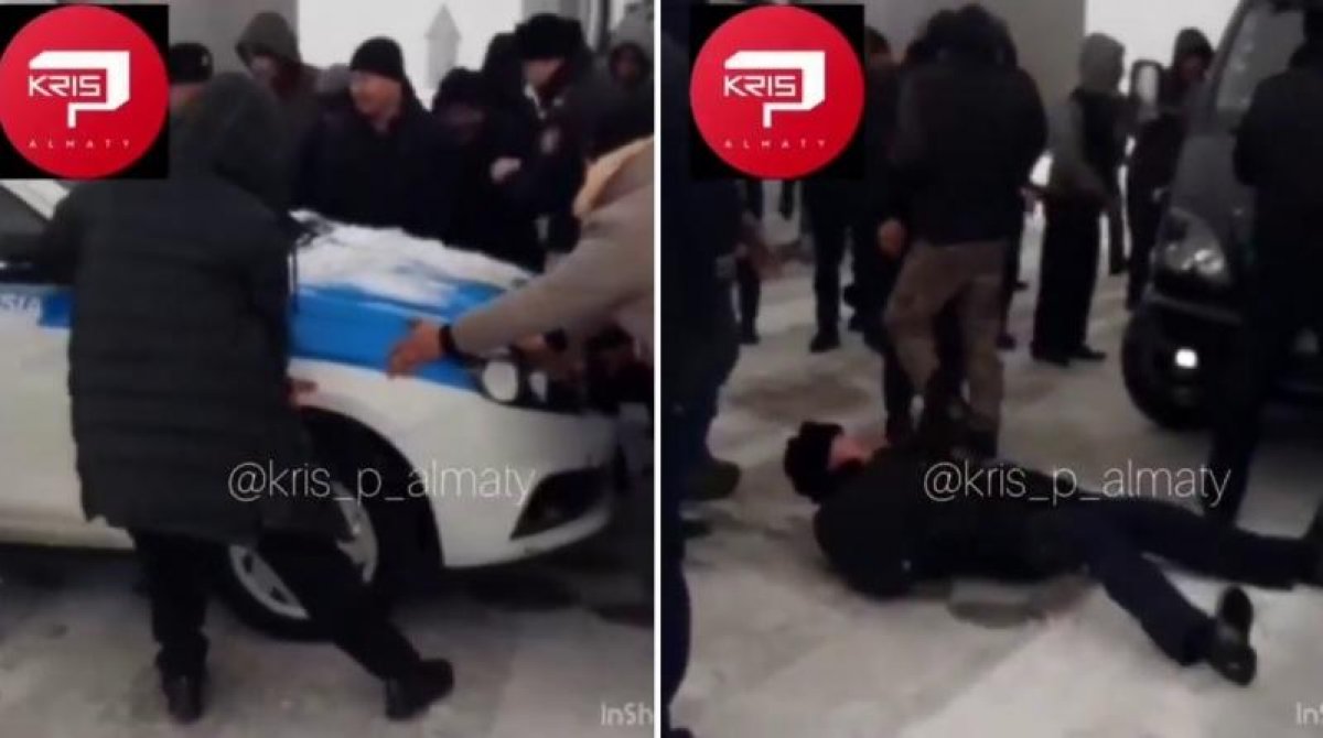 Два полицейских легли под колеса машин на трассе Темиртау - Нур-Султан