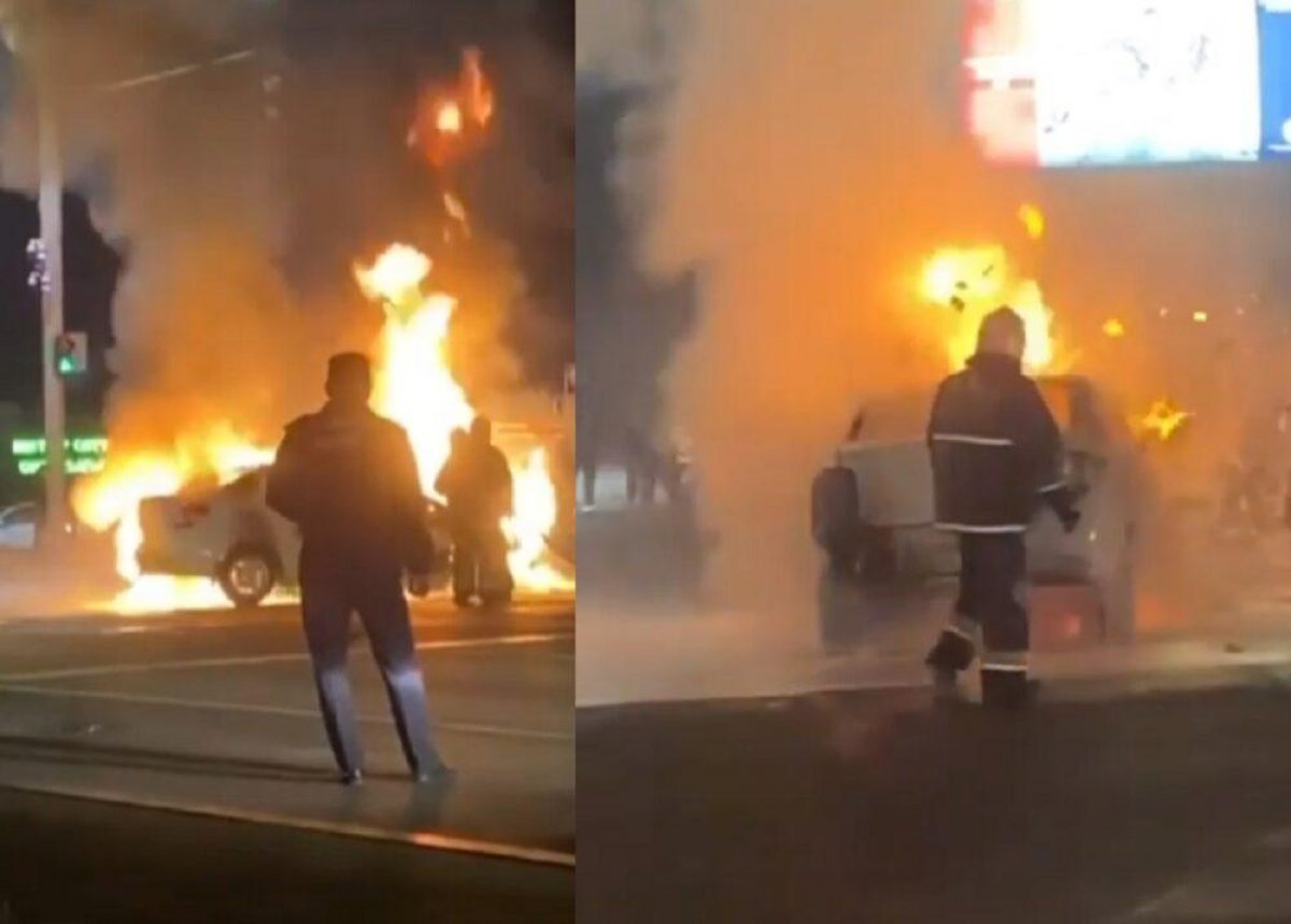 Пожарные Алматы предотвратили взрыв автомобиля