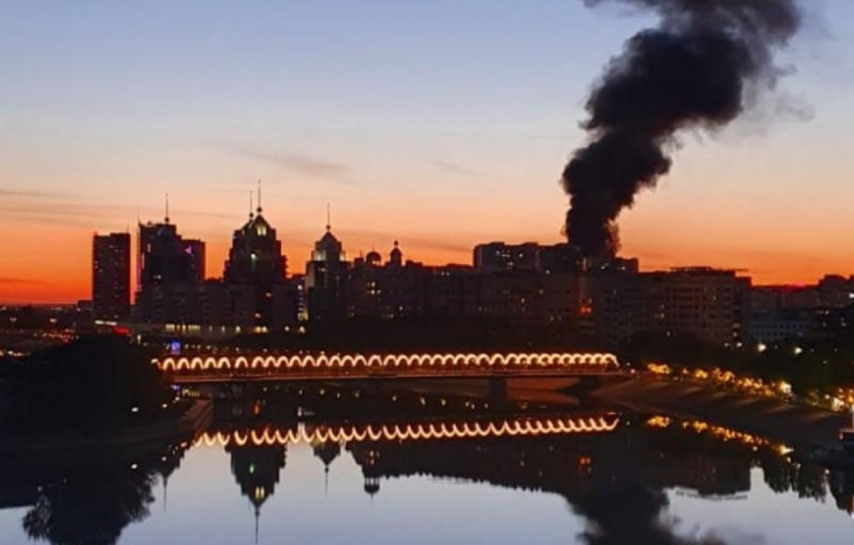 Строящийся ЖК загорелся в Нур-Султане