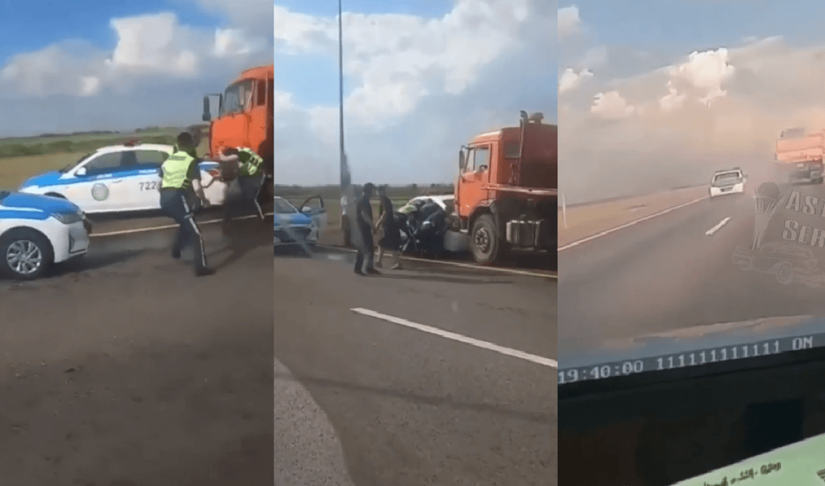 ГТА в столице: видео погони и драки патрульных с водителем КамАЗа появилось  в Сети