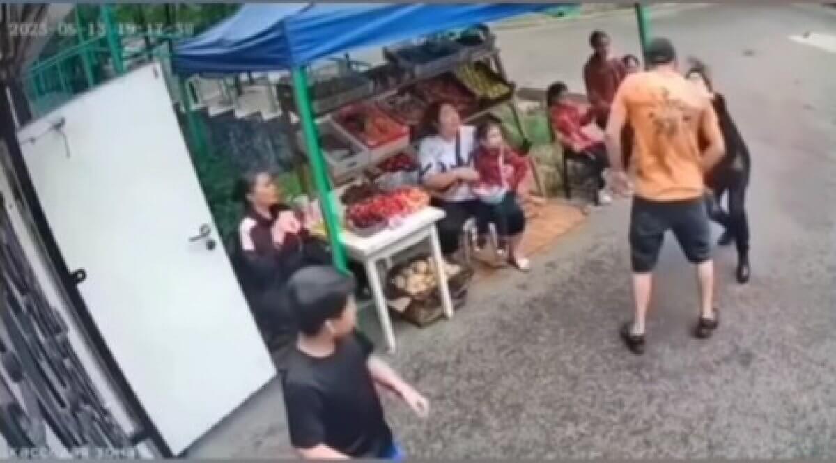 Ударил кулаком в лицо: алматинец напал на женщину средь бела дня (ВИДЕО)