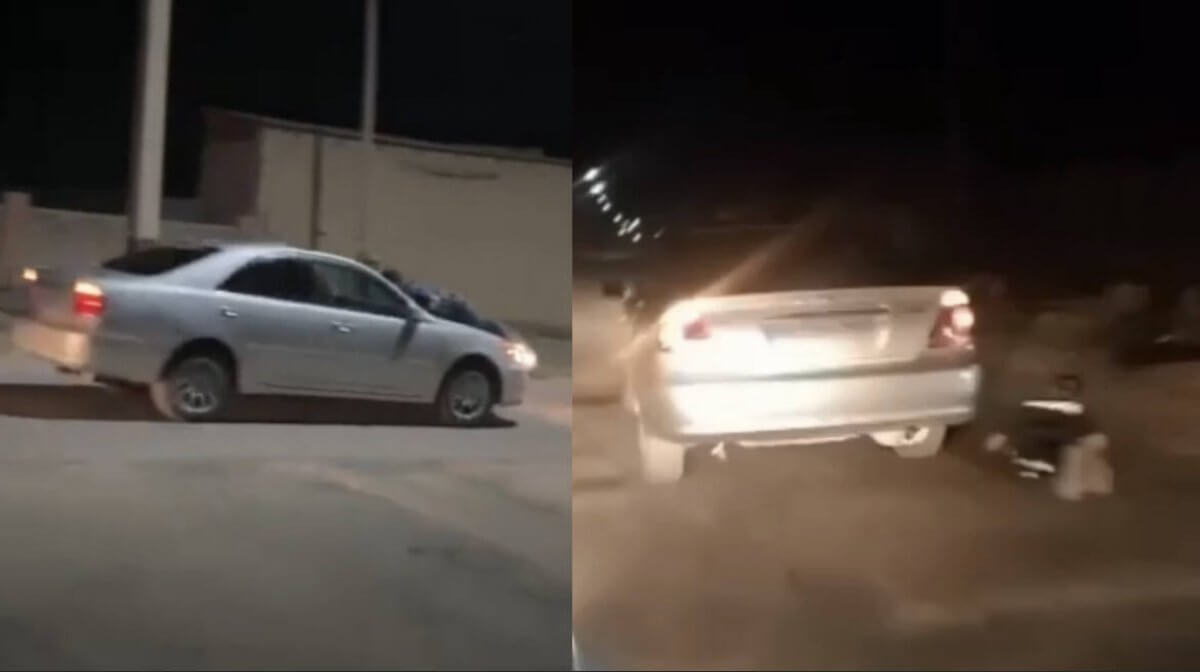 Полкилометра тащил на капоте авто полицейских водитель в Кызылорде (ВИДЕО)