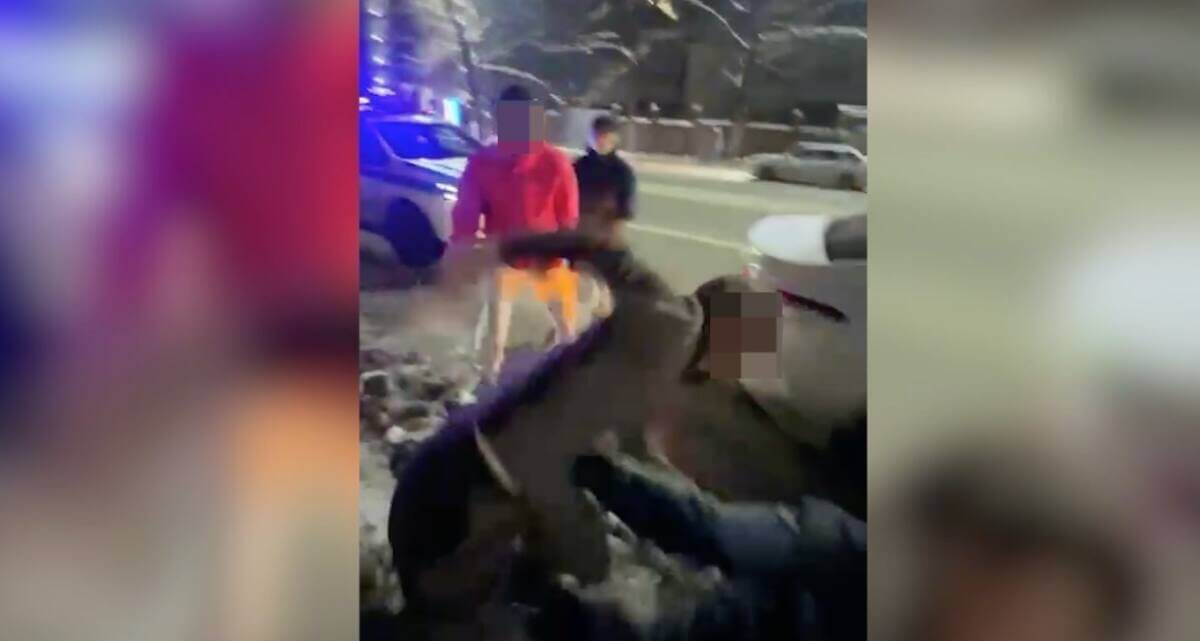 Ударившего полицейского мужчину задержали в Алматы (ВИДЕО)