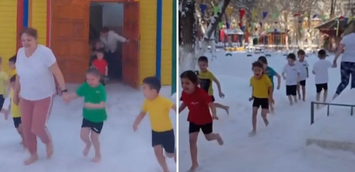 Маленькие "моржи" из актюбинского детсада удивили Казнет (ВИДЕО)
