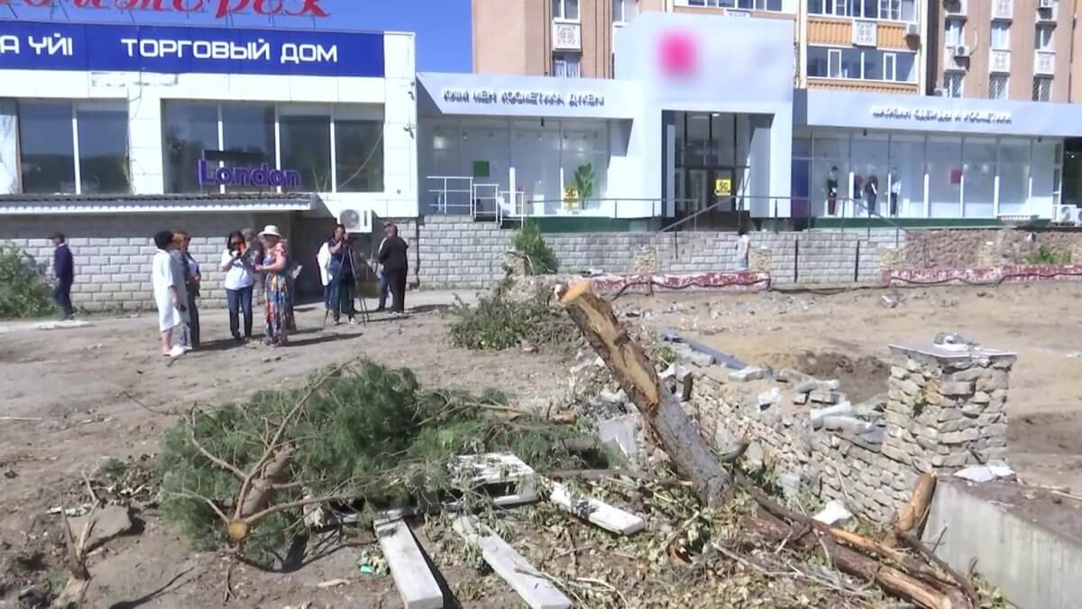 Десятки деревьев уничтожили за ночь в Актобе