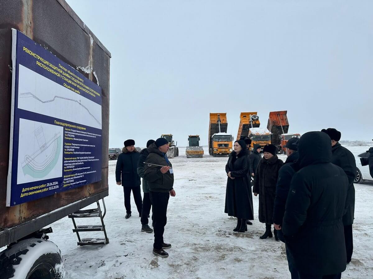Депутат Мажилиса ознакомилась с ходом реконструкции дамбы на озере Анарколь в Акмолинской области