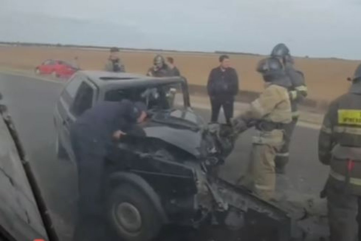 Жесткое ДТП произошло в Карагандинской области (ВИДЕО)