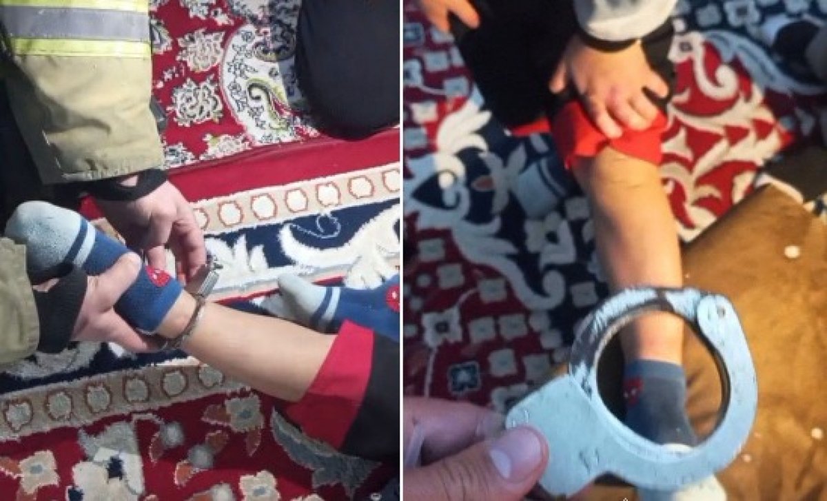 Ребенок из Есика застрял в старых наручниках