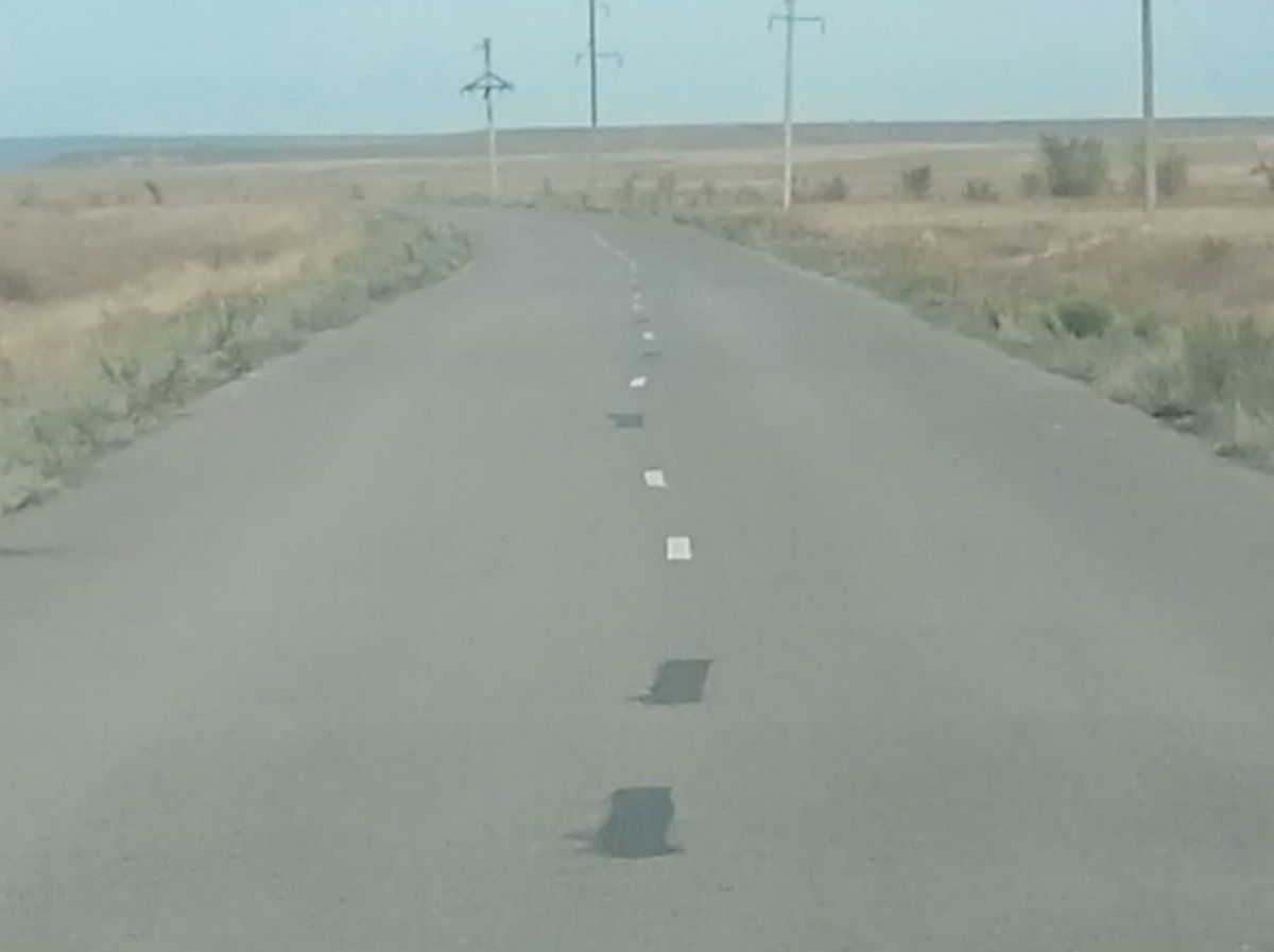 "Пьяную" дорожную разметку обнаружили в Актюбинской области