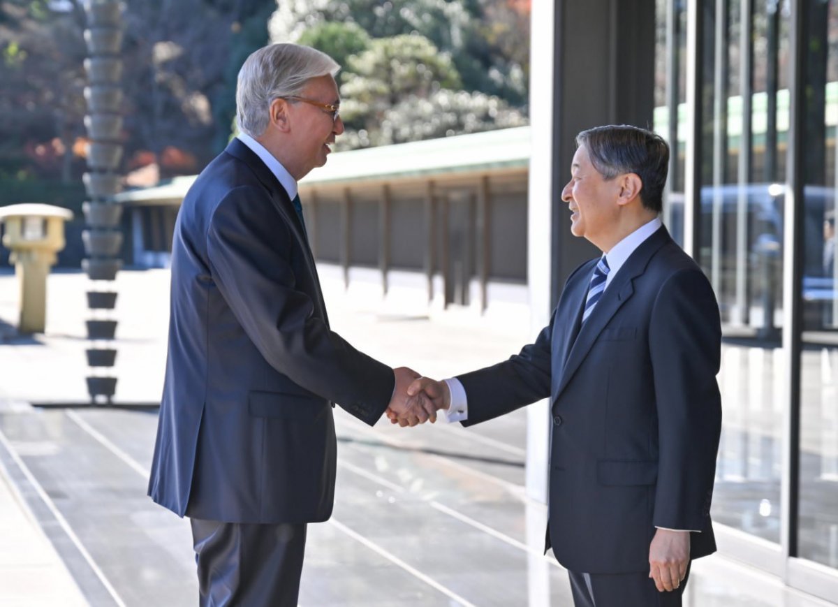 Токаев прибыл в Императорский дворец в Токио (ВИДЕО)