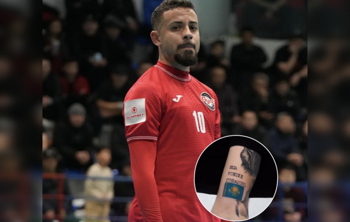Бразильский легионер сделал татуировку с флагом Казахстана в честь получения гражданства