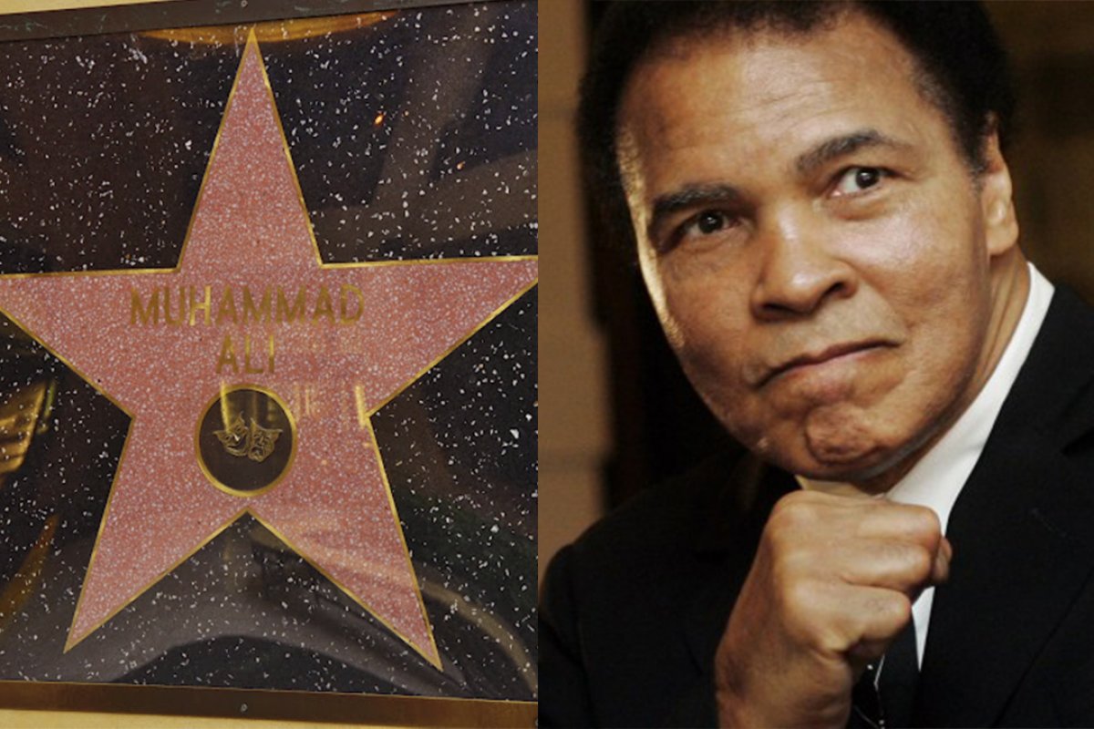 Единственная звезда на стене: Ангелина Лукас показала имя Мухаммеда Али на Аллее славы