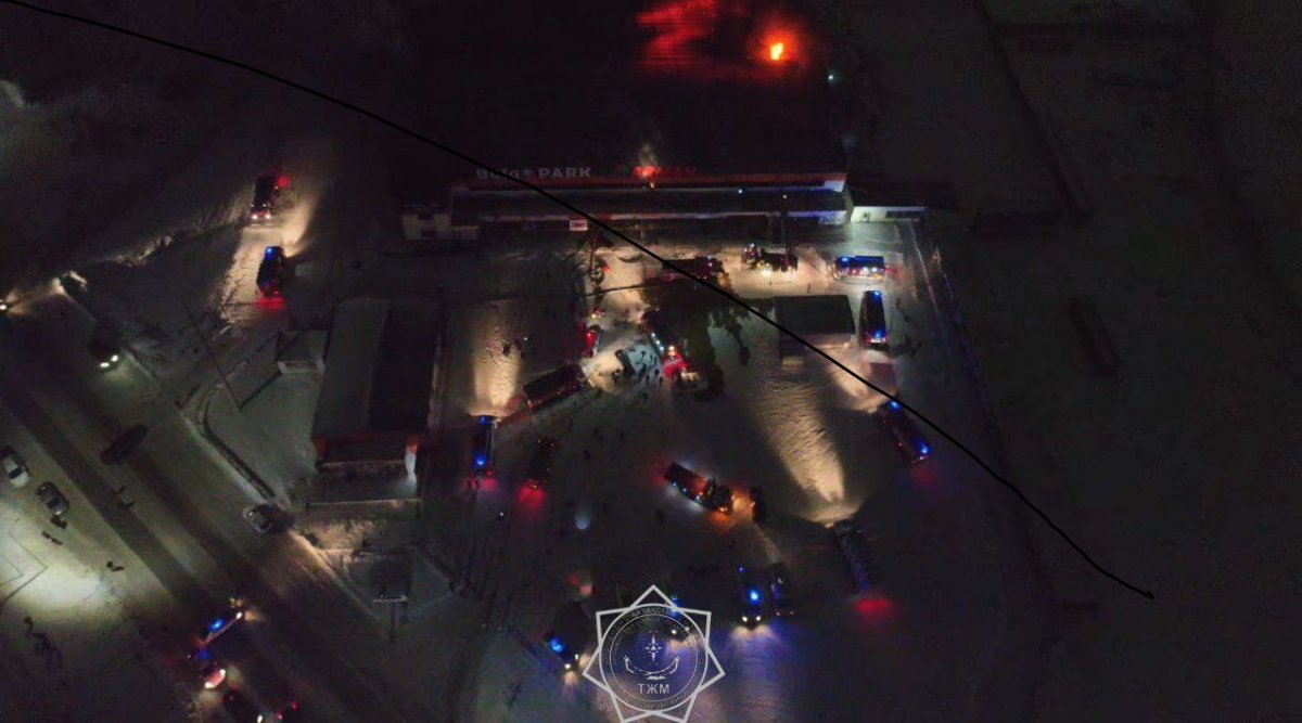 Пожар в Семее: опубликовано видео с регистратора прибывшего первым экипажа полиции (ВИДЕО)