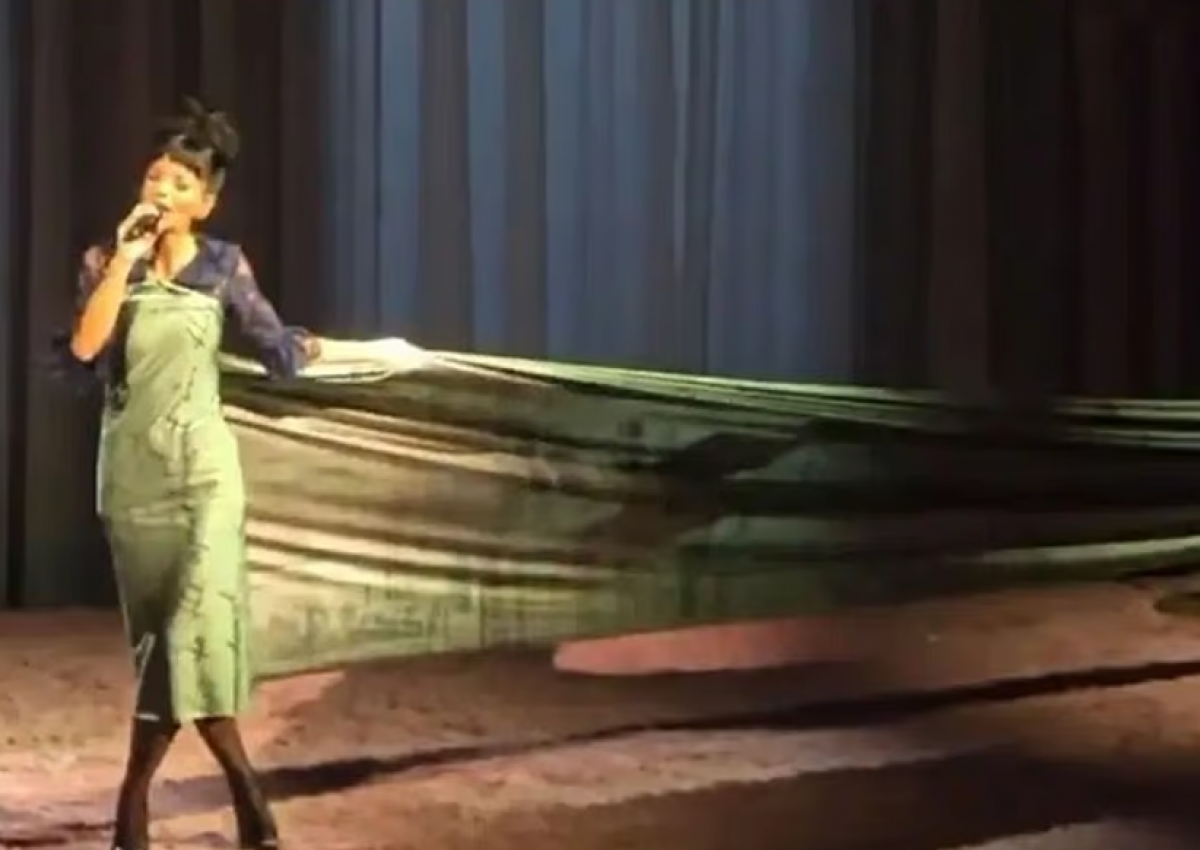 Певица выступила в платье с доказательствами измен экс-супруга