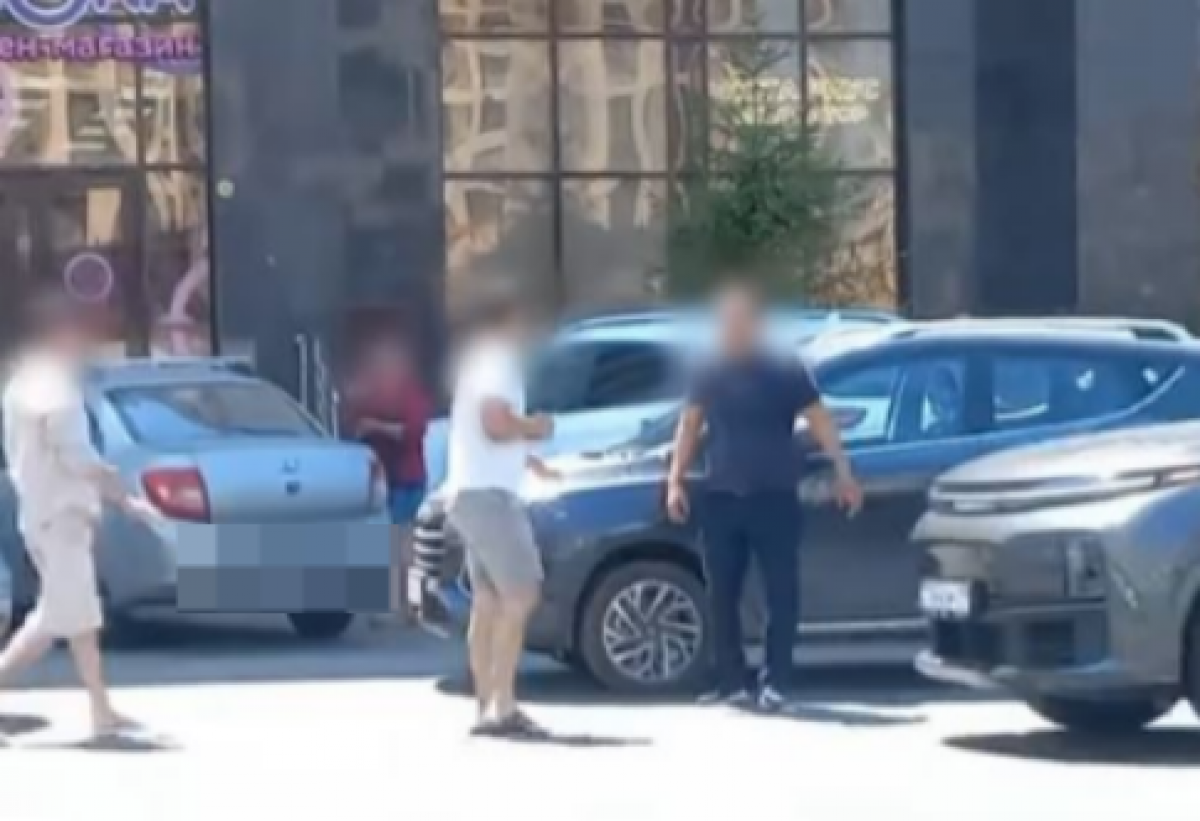 Два водителя устроили разборку посреди улицы в Астане (ВИДЕО)