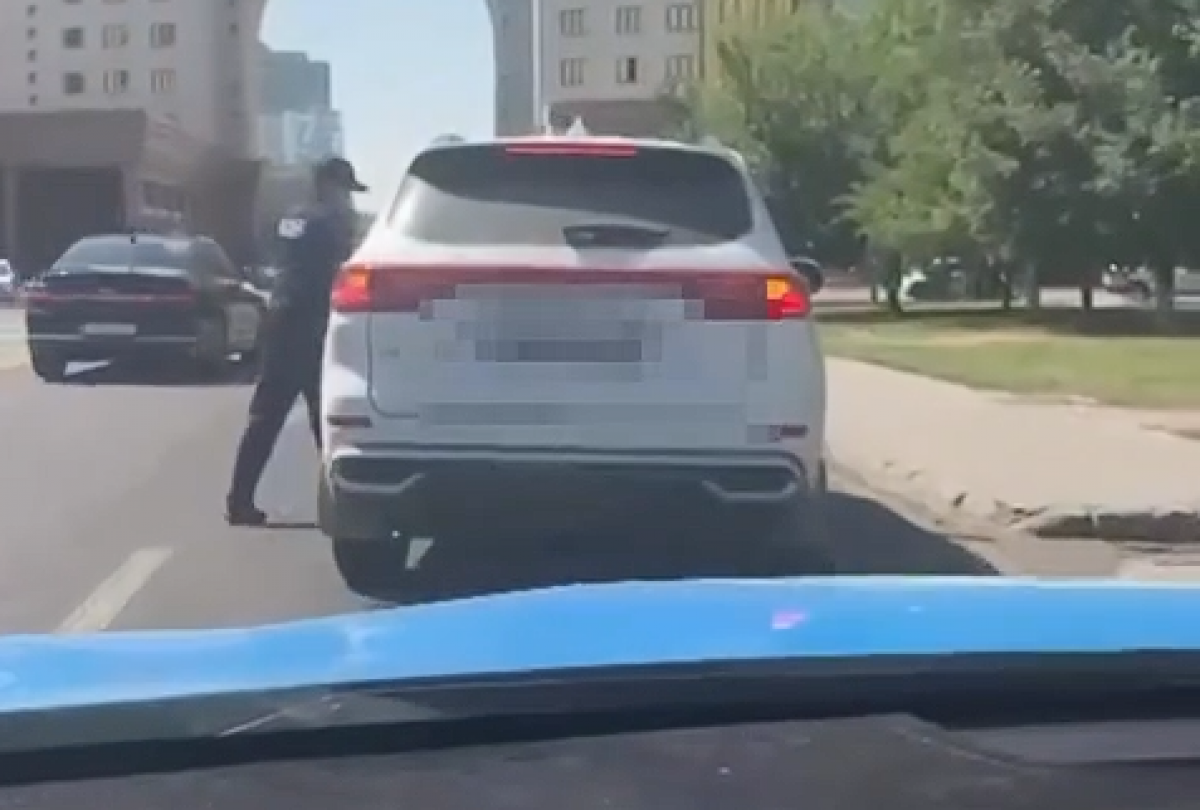 Мужчину арестовали близ Дома Министерств в Астане (ВИДЕО)
