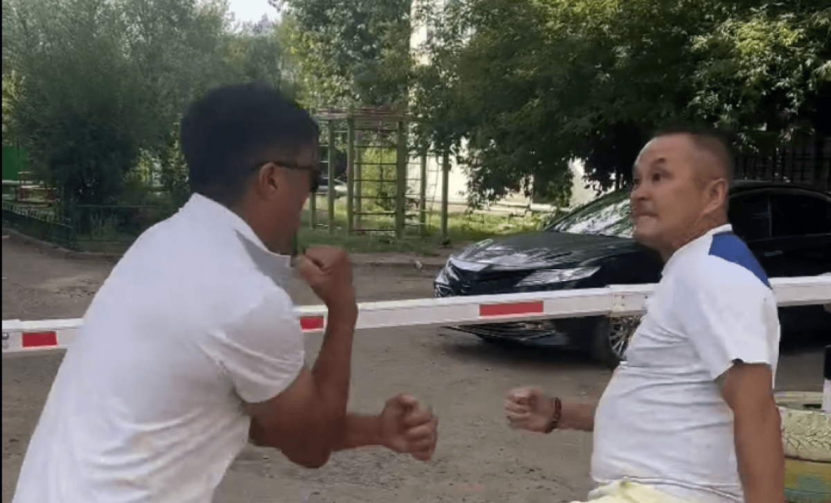 Мужчины подрались на детской площадке в Астане (ВИДЕО)