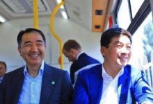 Байбек и Сагинтаев стали первыми пассажирами электроавтобуса «Made in Almaty»