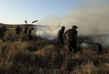 Возле военной части в Туркестанской области произошел пожар