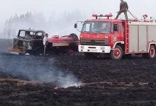 Из-за электрических искр загорелась лесостепь в Костанайской области