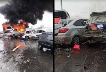 Страшная авария в Туркестанской области. Возгорание машины и 15 пострадавших