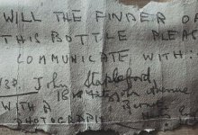 В Британии нашли бутылку с посланием 82-летней давности