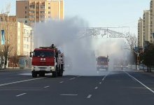 Пожарные расчеты продезинфицировали улицы Нур-Султана
