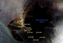 Снимки из космоса показали масштабы лесного пожара в ВКО
