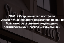S&P: У Kaspi сильные рыночные позиции и развитая система риск менеджмента