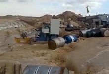 Дождевыми водами затопило карьер в Мангистауской области