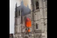 Пожар произошел в соборе святых Петра и Павла на западе Франции