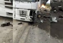 Газовоз врезался в полицейских и взорвался в Алматинской области