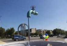 Необычный фонтан в форме крана появился в Сатпаеве