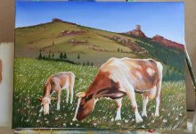 За 42 500 тенге продает картину казахстанский художник без рук