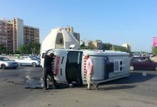 Скорая помощь перевернулась в Актау, есть пострадавшие