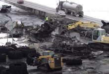 В США в массовом ДТП сгорели более десятка автомобилей