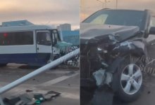 В Нур-Султане автобус врезался в светофор, есть пострадавшие