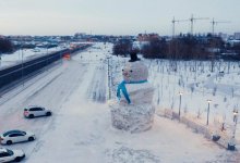 Десятиметрового снеговика слепили в Нур-Султане