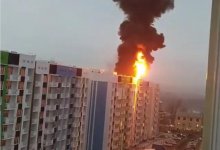 Жилой комплекс загорелся в Алматинской области