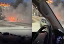 Пожар произошел на площади перед акиматом в Жезказгане