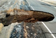 Дорога ушла под землю в Костанайской области