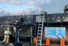 В Кокшетау сгорело кафе