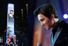 Димаш похвастался тем, что его изображение разместили на огромном небоскребе в Китае