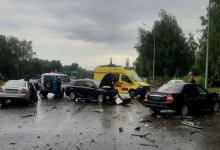 Четыре автомобиля столкнулись в Усть-Каменогорске