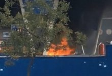 На заправке Алматы загорелся мотоцикл (видео)