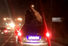 Парень прокатил девушек на крыше автомобиля в Алматы и получил штраф