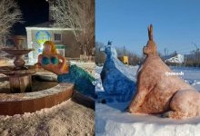 Акмолинцы украсили свои улицы пугающими снежным фигурами