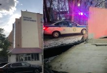 Пьяный водитель снес часть каменного забора департамента полиции Атырау