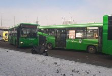 В Алматы произошло ДТП с участием трех автобусов (ВИДЕО)