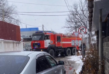 В Талгаре загорелось здание полиции (видео)